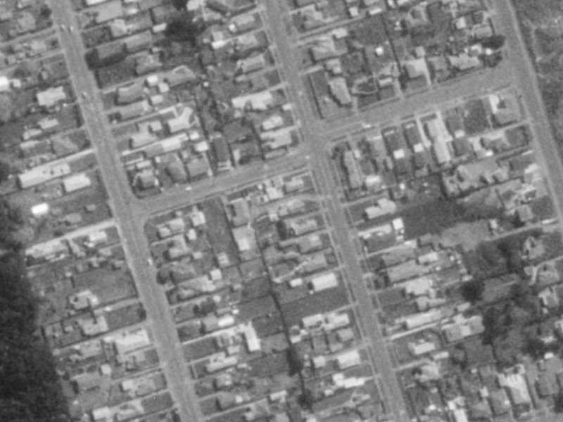 256 Pine Avenue from the air, 1975-1979