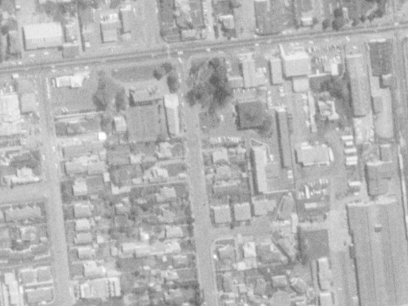 100 Mandeville Street from the air, 1975-1979