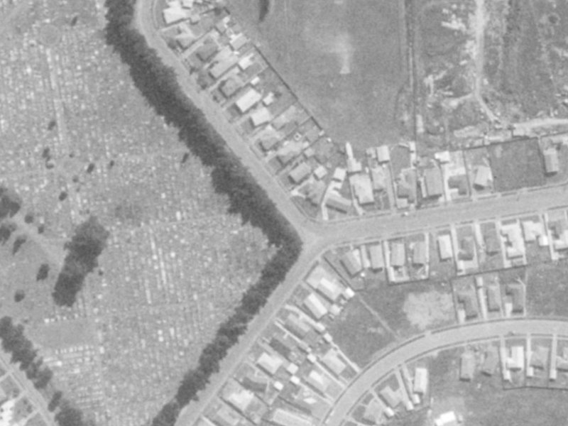 136 McGregors Road from the air, 1975-1979