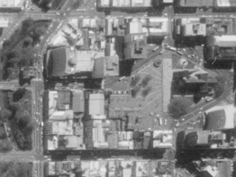 1-41 Cathedral Square from the air, 1975-1979