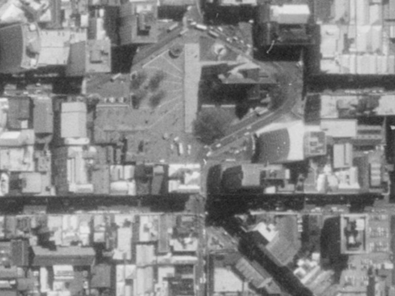 Colombo Street from the air, 1975-1979