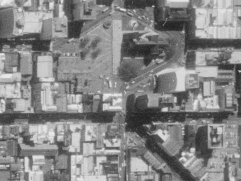 2-8 Cathedral Square from the air, 1975-1979