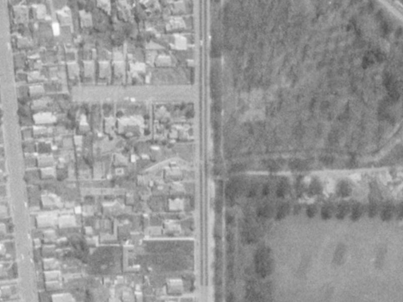 121 Deans Avenue from the air, 1975-1979