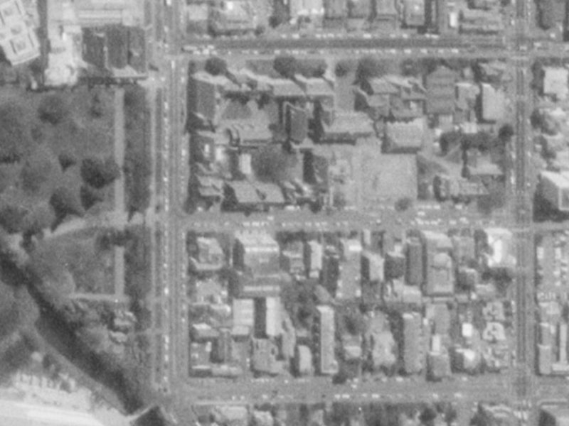 3-23 Hereford Street from the air, 1975-1979