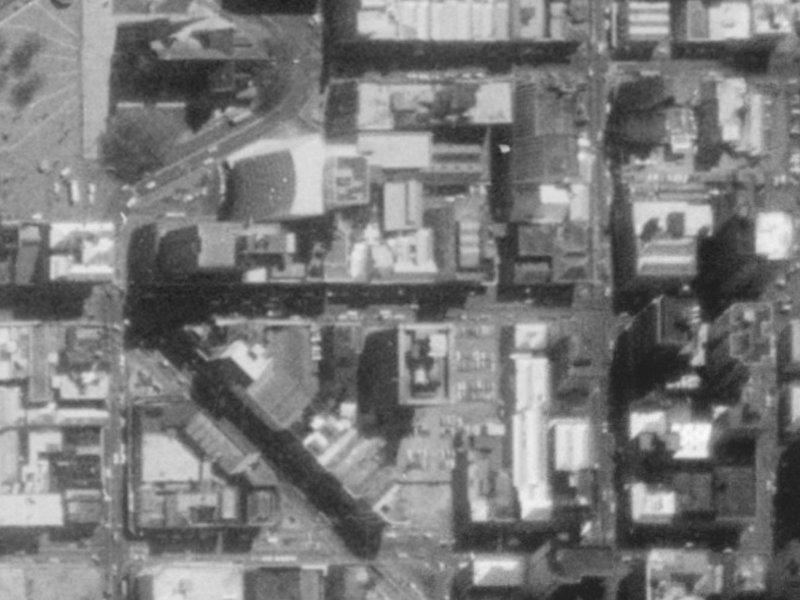 153 Hereford Street from the air, 1975-1979