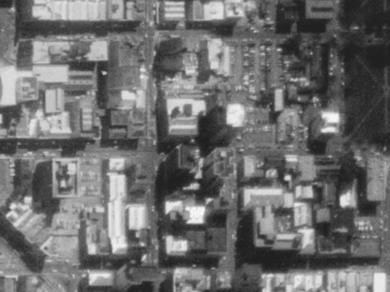 181 Hereford Street from the air, 1975-1979