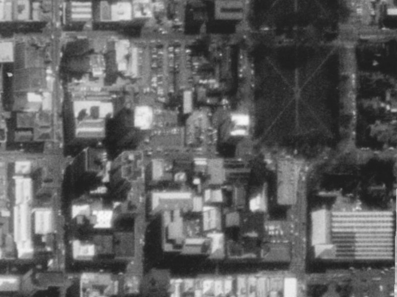 202 Hereford Street from the air, 1975-1979