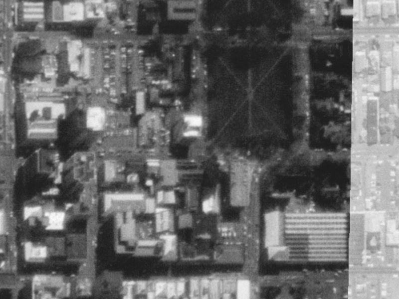 3/214 Hereford Street from the air, 1975-1979