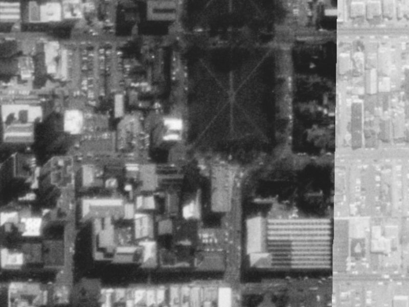 214 Hereford Street from the air, 1975-1979