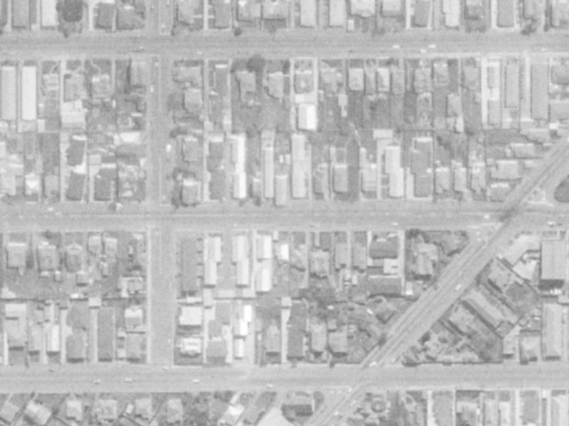 557 Hereford Street from the air, 1975-1979