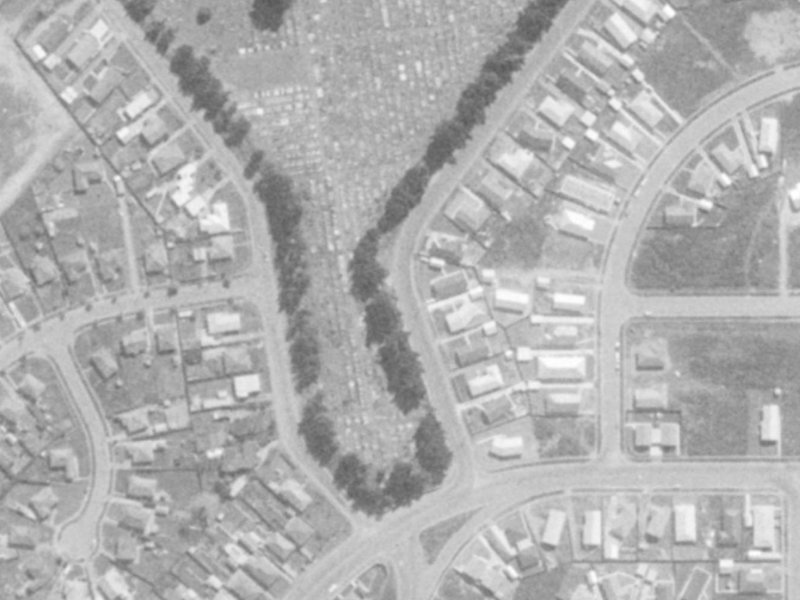 114 McGregors Road from the air, 1975-1979