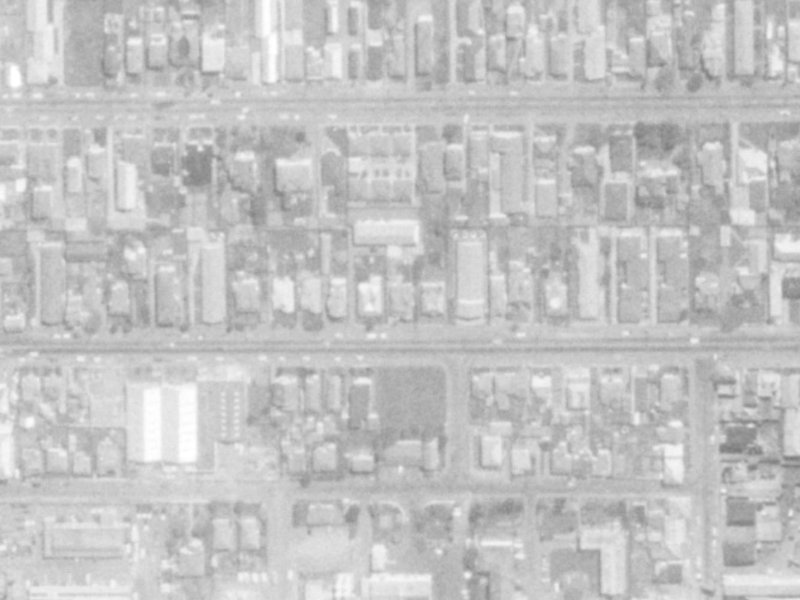 381 Cashel Street from the air, 1975-1979