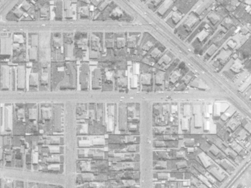 635a Cashel Street from the air, 1975-1979