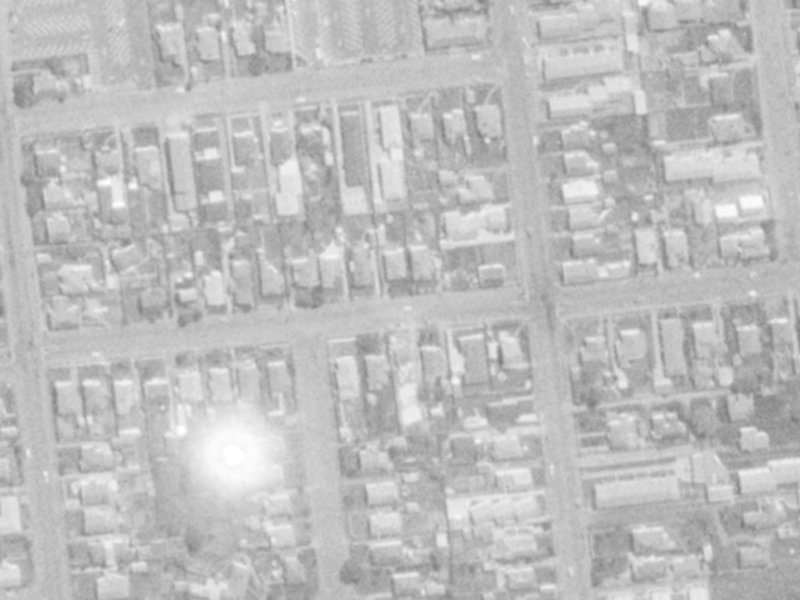 60 Peverel Street from the air, 1975-1979
