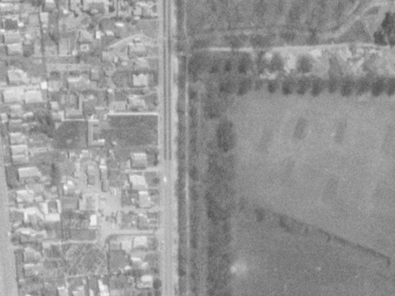 101 Deans Avenue from the air, 1975-1979