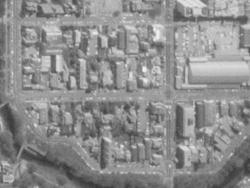 32-36 Cashel Street from the air, 1975-1979
