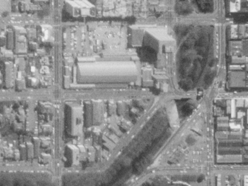 55–61 Cashel Street from the air, 1975-1979