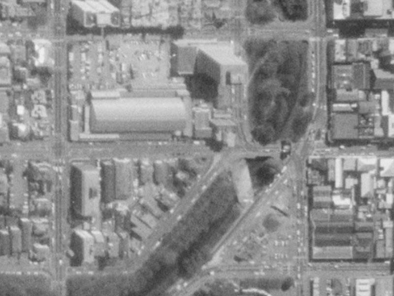 63 Cashel Street from the air, 1975-1979