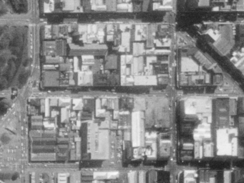 132 Cashel Street from the air, 1975-1979
