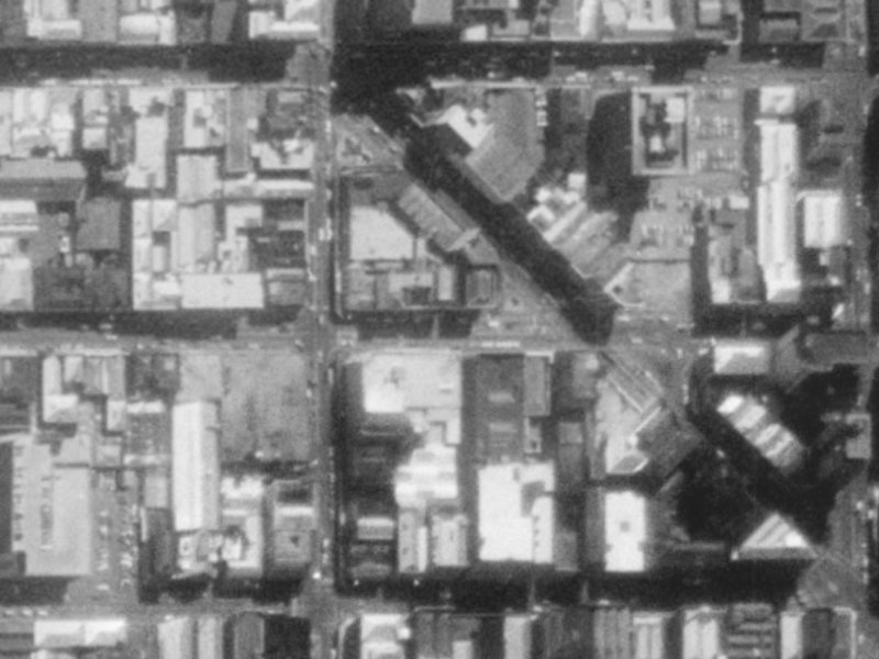 154 Cashel Street from the air, 1975-1979