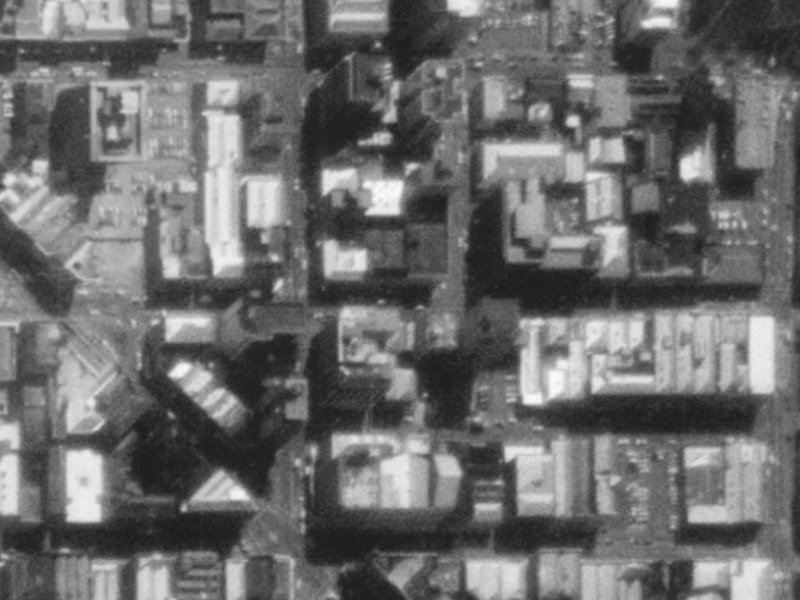 185 Cashel Street from the air, 1975-1979