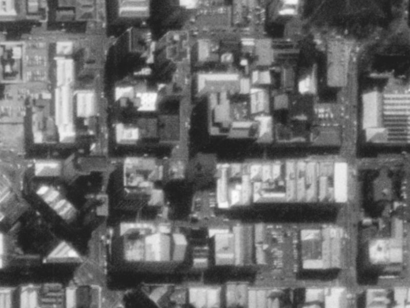 195 Cashel Street from the air, 1975-1979