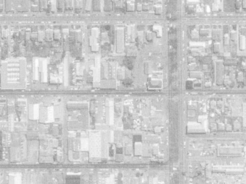 333A Cashel Street from the air, 1975-1979