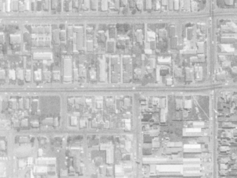 424 Cashel Street from the air, 1975-1979