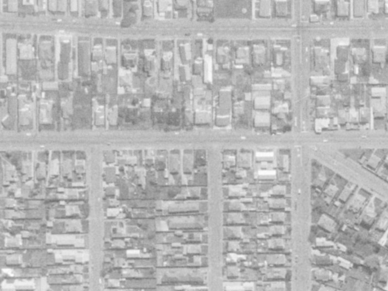 502-508 Cashel Street from the air, 1975-1979