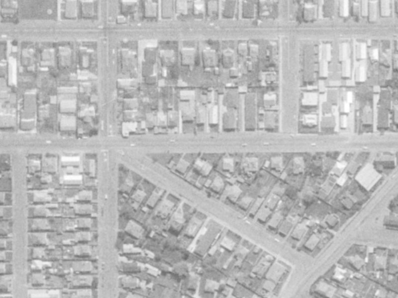 532A Cashel Street from the air, 1975-1979