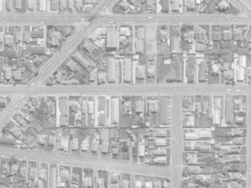 604 Cashel Street from the air, 1975-1979