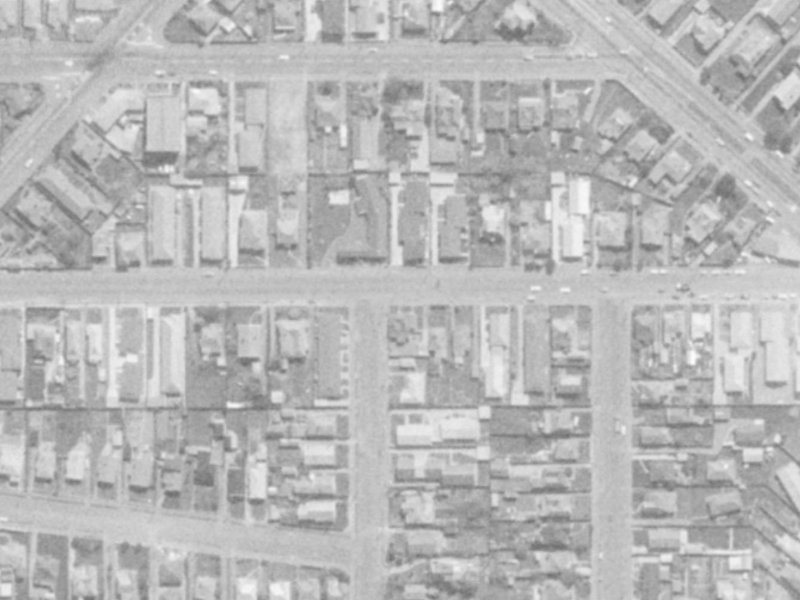 620 Cashel Street from the air, 1975-1979