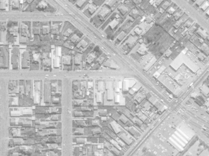 654 Cashel Street from the air, 1975-1979