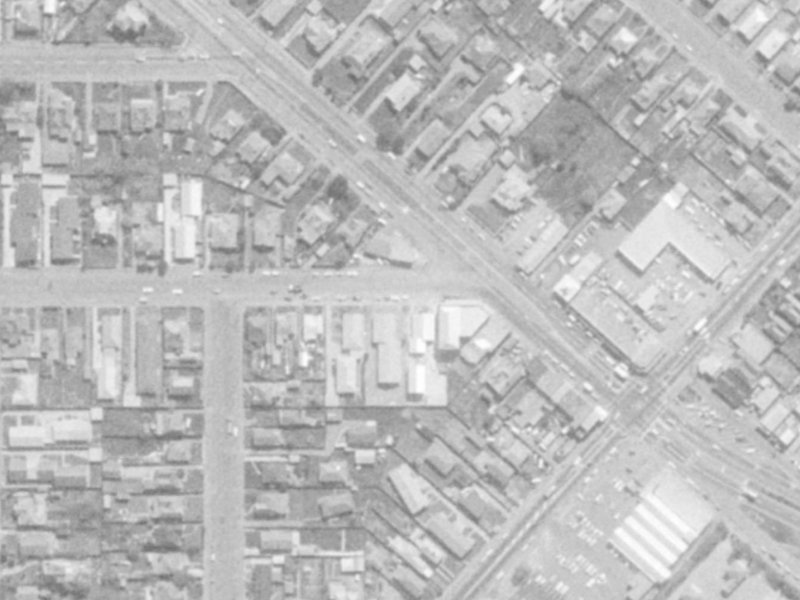 654E Cashel Street from the air, 1975-1979