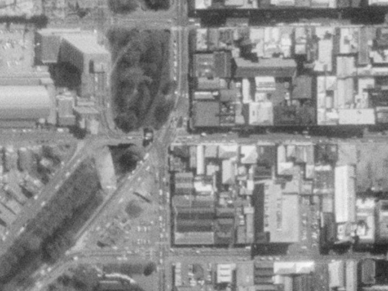82 Cashel Street from the air, 1975-1979
