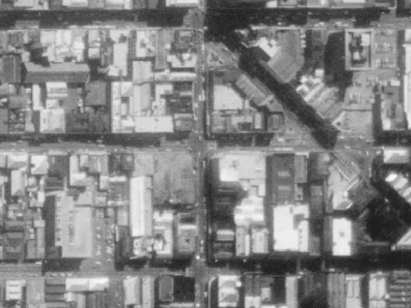 680–690 Colombo Street from the air, 1975-1979