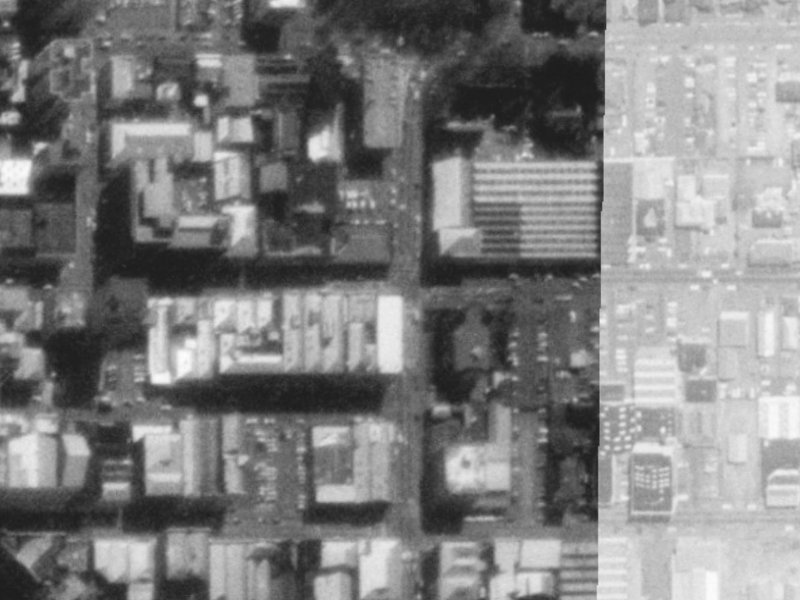 224A Cashel Street from the air, 1975-1979
