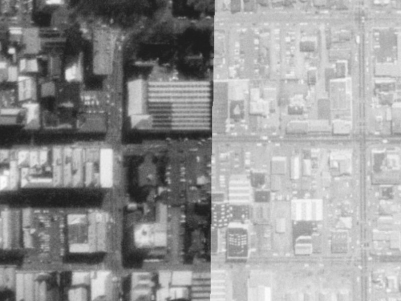 246 Cashel Street from the air, 1975-1979