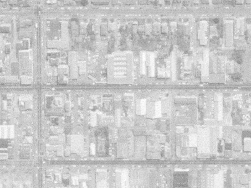 291 Cashel Street from the air, 1975-1979