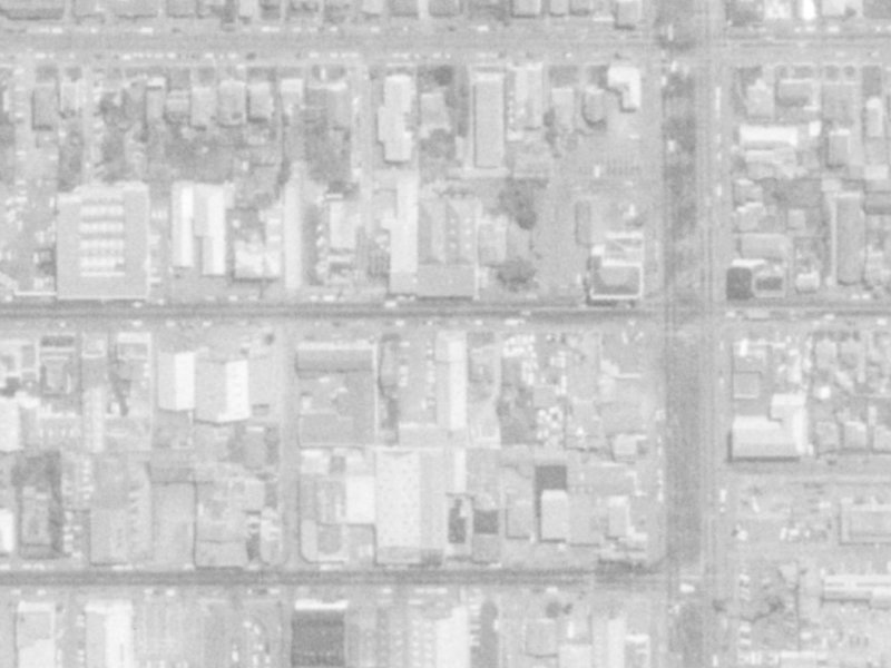 342-326 Cashel Street from the air, 1975-1979