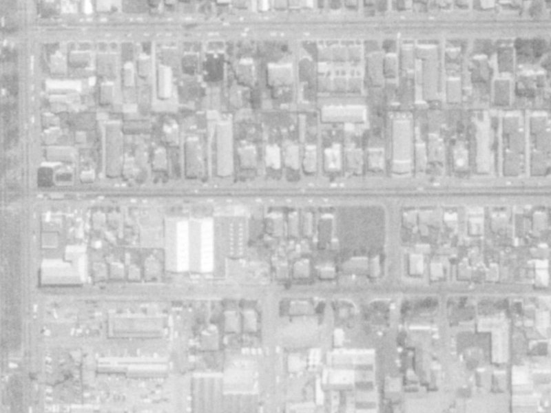 386 Cashel Street from the air, 1975-1979