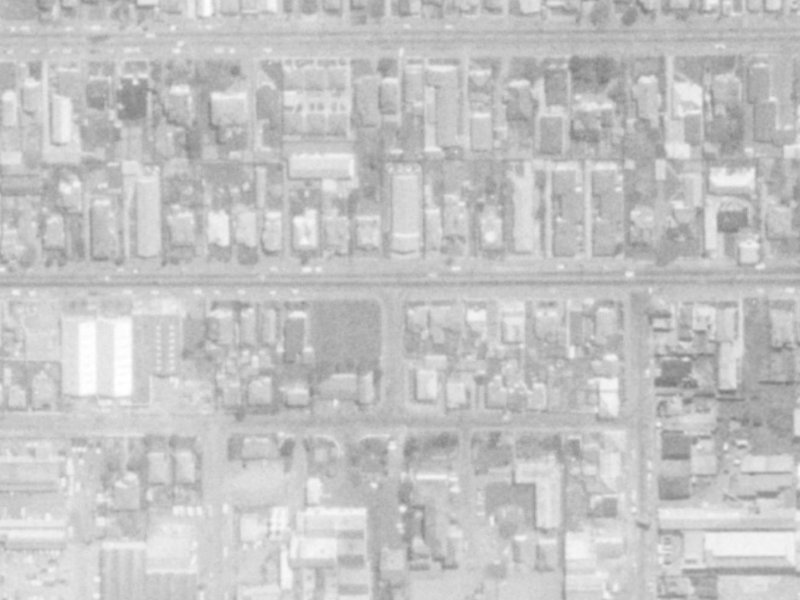 408 Cashel Street from the air, 1975-1979
