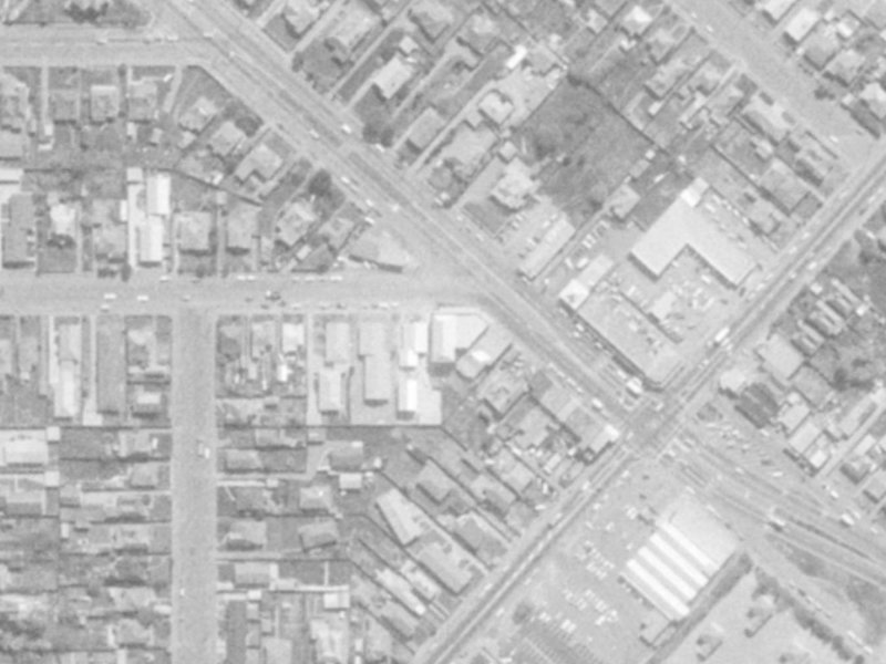 660 Cashel Street from the air, 1975-1979