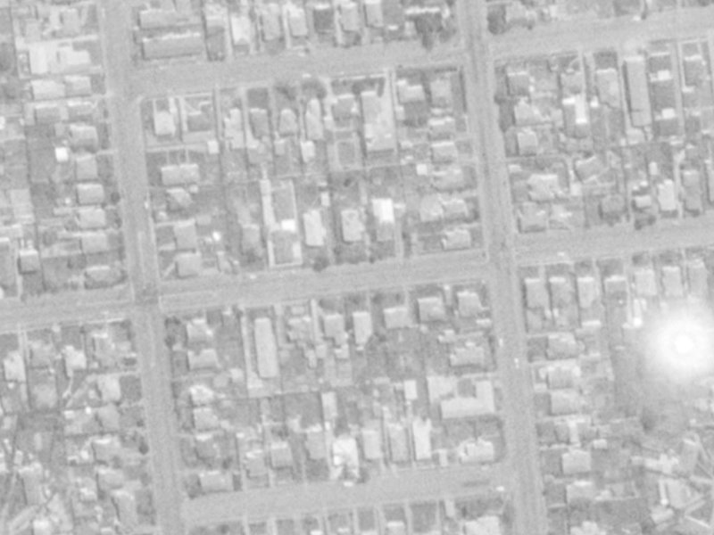90 Peverel Street from the air, 1975-1979