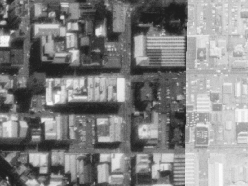 236A Cashel Street from the air, 1975-1979