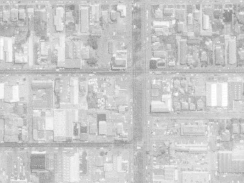 123 Fitzgerald Avenue from the air, 1975-1979