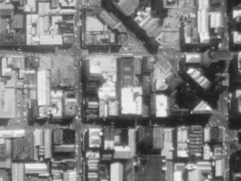 166 Cashel Street from the air, 1975-1979