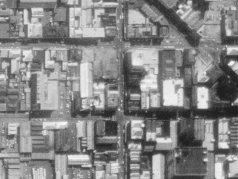 661 Colombo Street from the air, 1975-1979