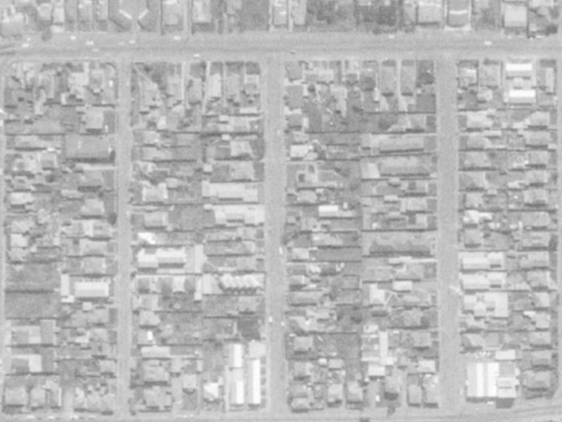 28 Percy Street from the air, 1975-1979
