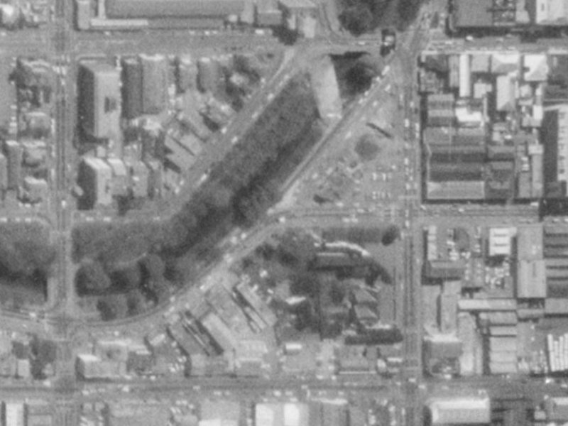 86 Oxford Terrace from the air, 1975-1979